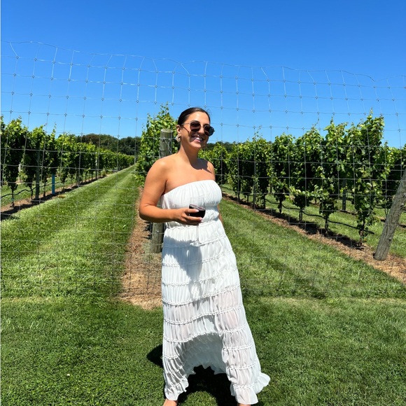 Abercrombie & Fitch Cream Strapless Maxi Dress - Picture 3 of 3